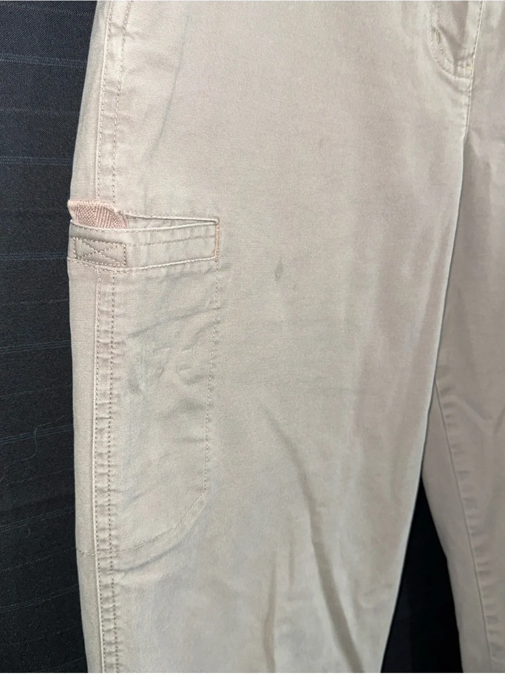 LL Bean Pants Womens 12 Reg Beige Flannel Lined Classic Fit Chino Straight Leg